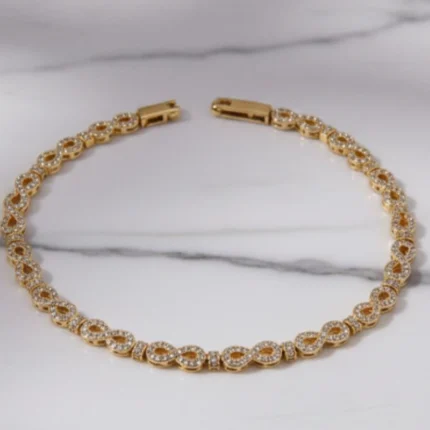 Gourmette avec Pierre Incrustée