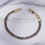 Gourmette Sertie de Pierre Multicolore