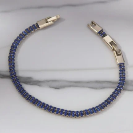 Gourmette Sertie de Pierre bleu